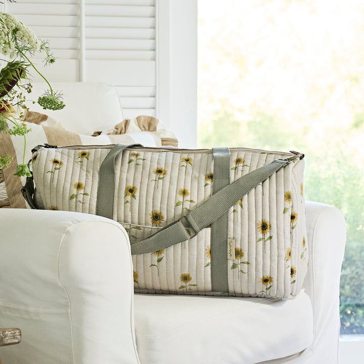 Sunflower Quilted Weekend Bag