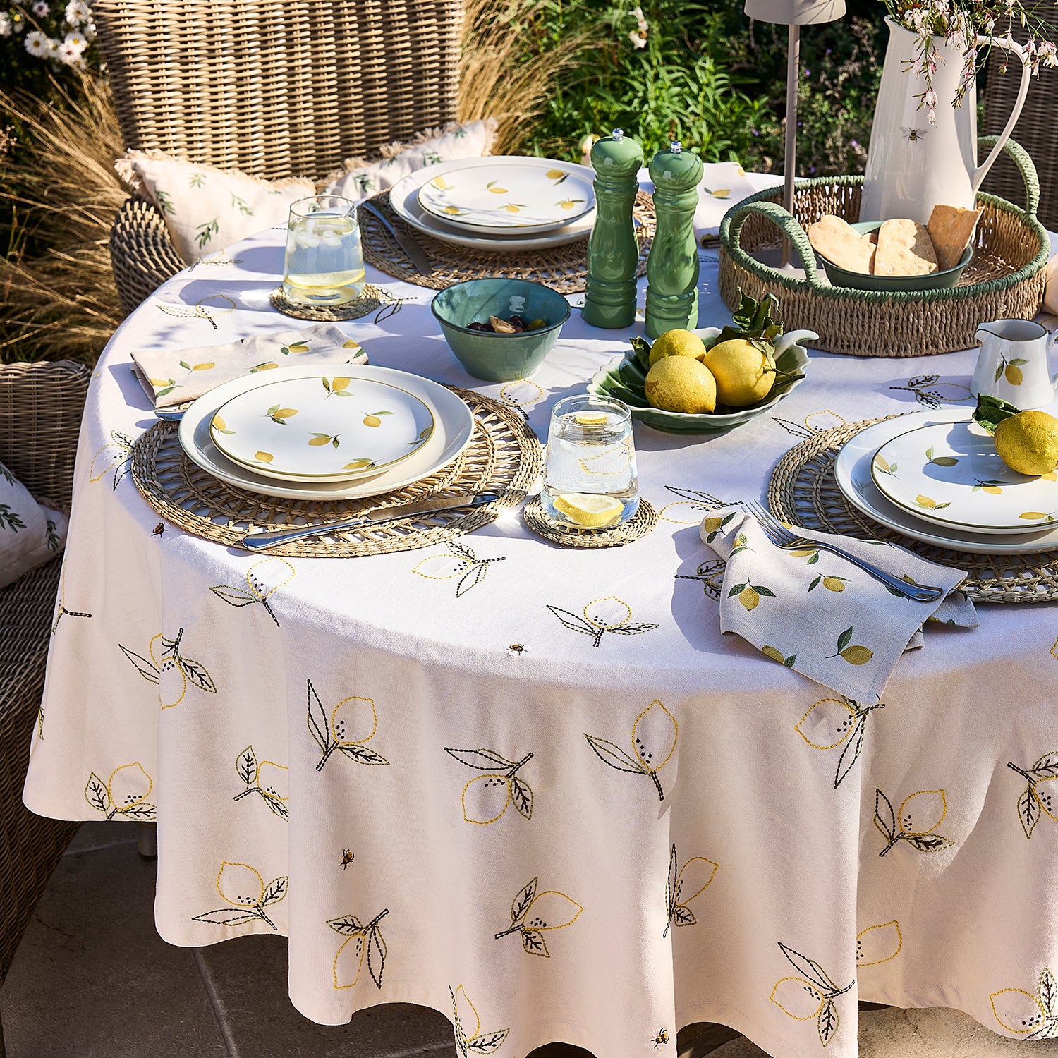 Lemons Linen Table Runner by Sophie Allport