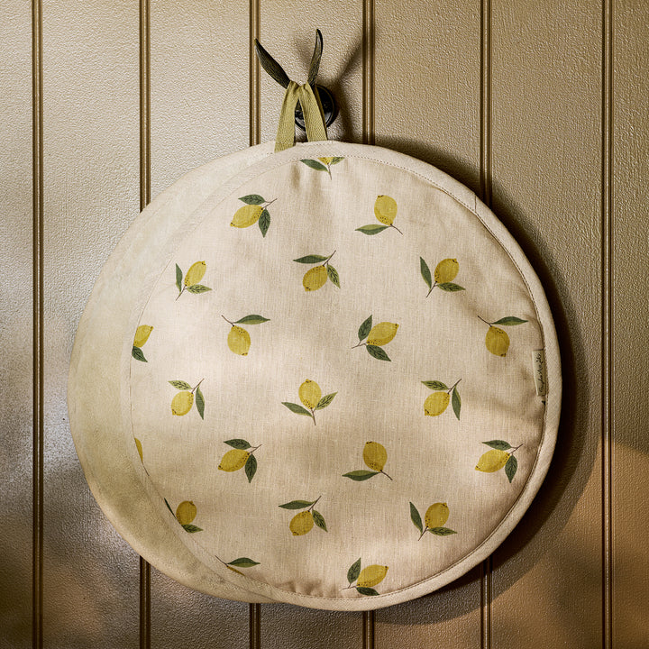 Lemons Linen Circular Hob Cover