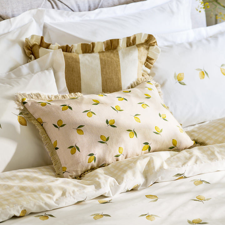 Lemons Linen Cushion - Rectangular
