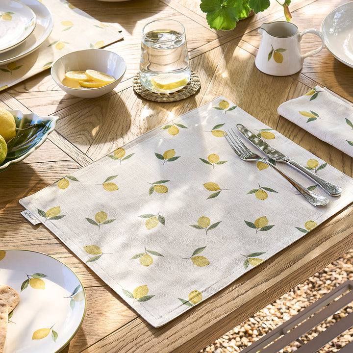 Lemons Linen Washable Placemats (Set of 2)