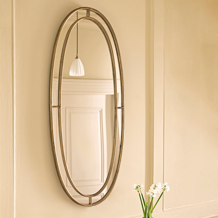 Somerby Oval Antique Bronze Mirror