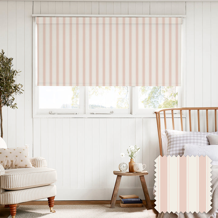 Oundle Pink Stripe Made to Measure Roller Blind