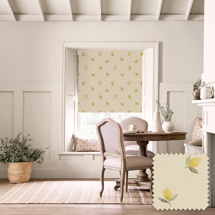 Lemons Linen Look Made to Measure Roller Blind