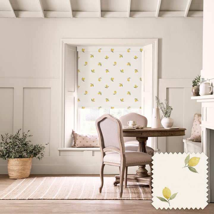Lemons Off White Made to Measure Roller Blind