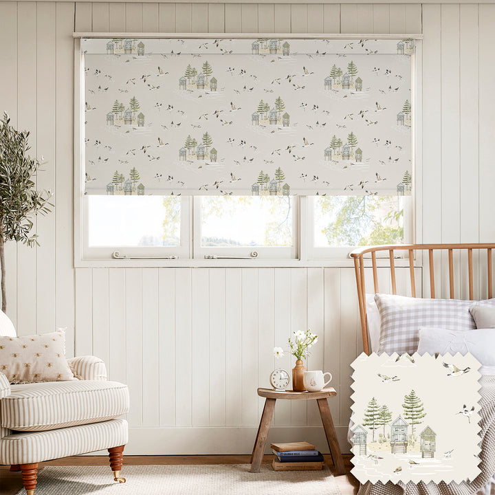 Sea Birds Off White Made to Measure Roller Blind
