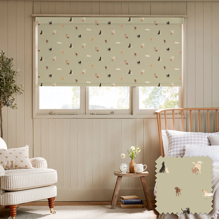 Labradors & Retrievers Khaki Made to Measure Roller Blind