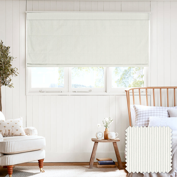 Stamford Mint Stripe Made to Measure Roman Blind