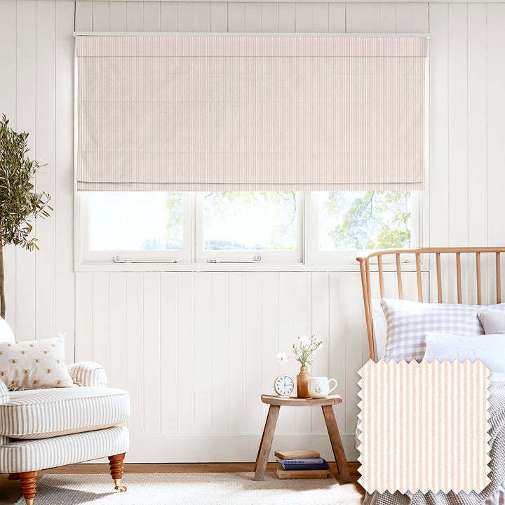 Stamford Pink Stripe Made to Measure Roman Blind