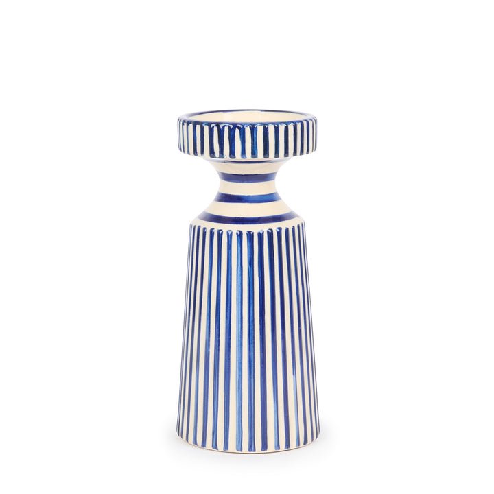 Blue & White Striped Tealight Holder