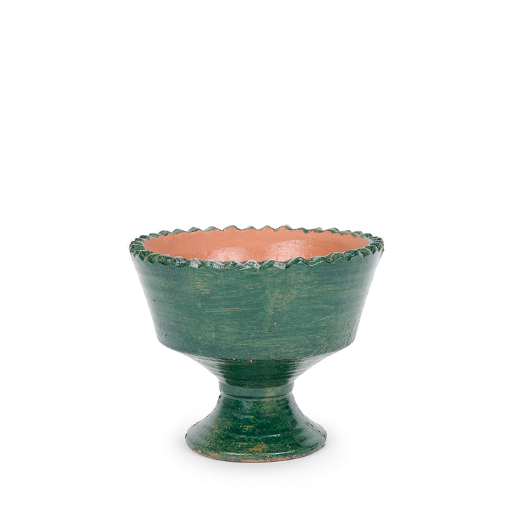 Green Pedestal Terracotta Bowl