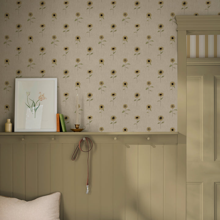 Sunflower Wallpaper - Woven Wicker