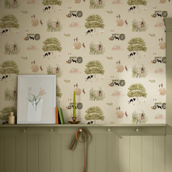 Farm Friends Wallpaper - Hambleton Sage