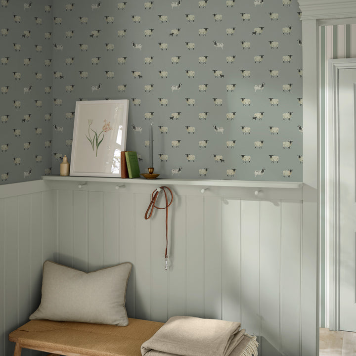 Wallpaper room view - Witham Blue