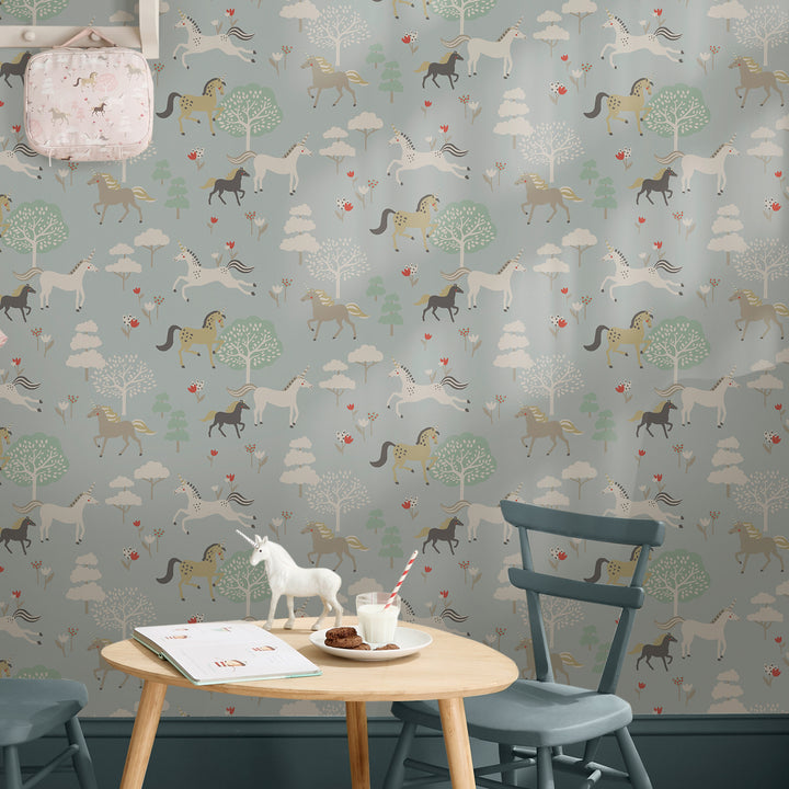 Wallpaper room view - Witham Blue