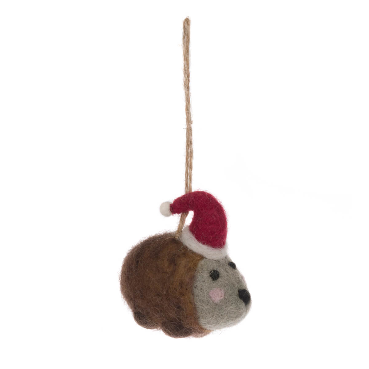 Festive Hedgehog Felt Decoration