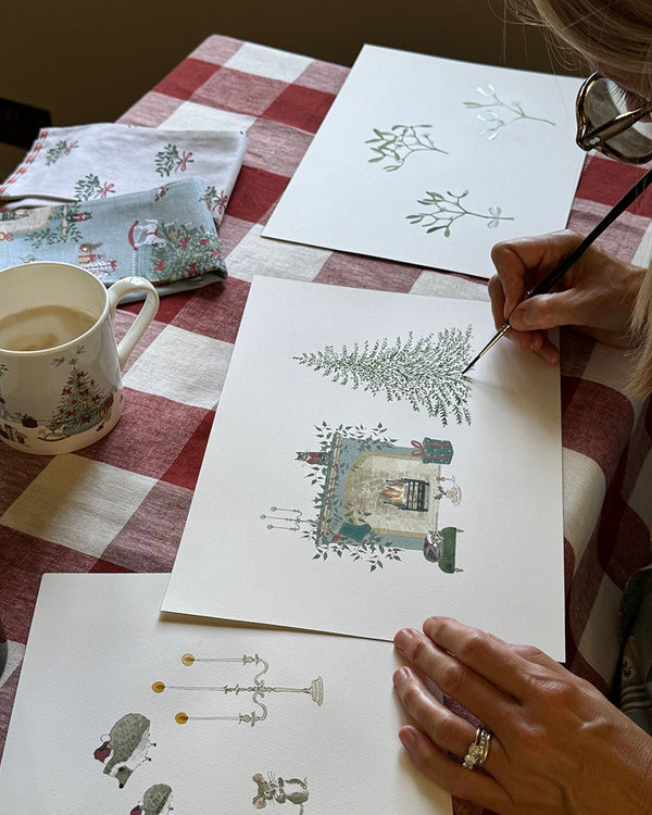 Sophie painting Christmas designs