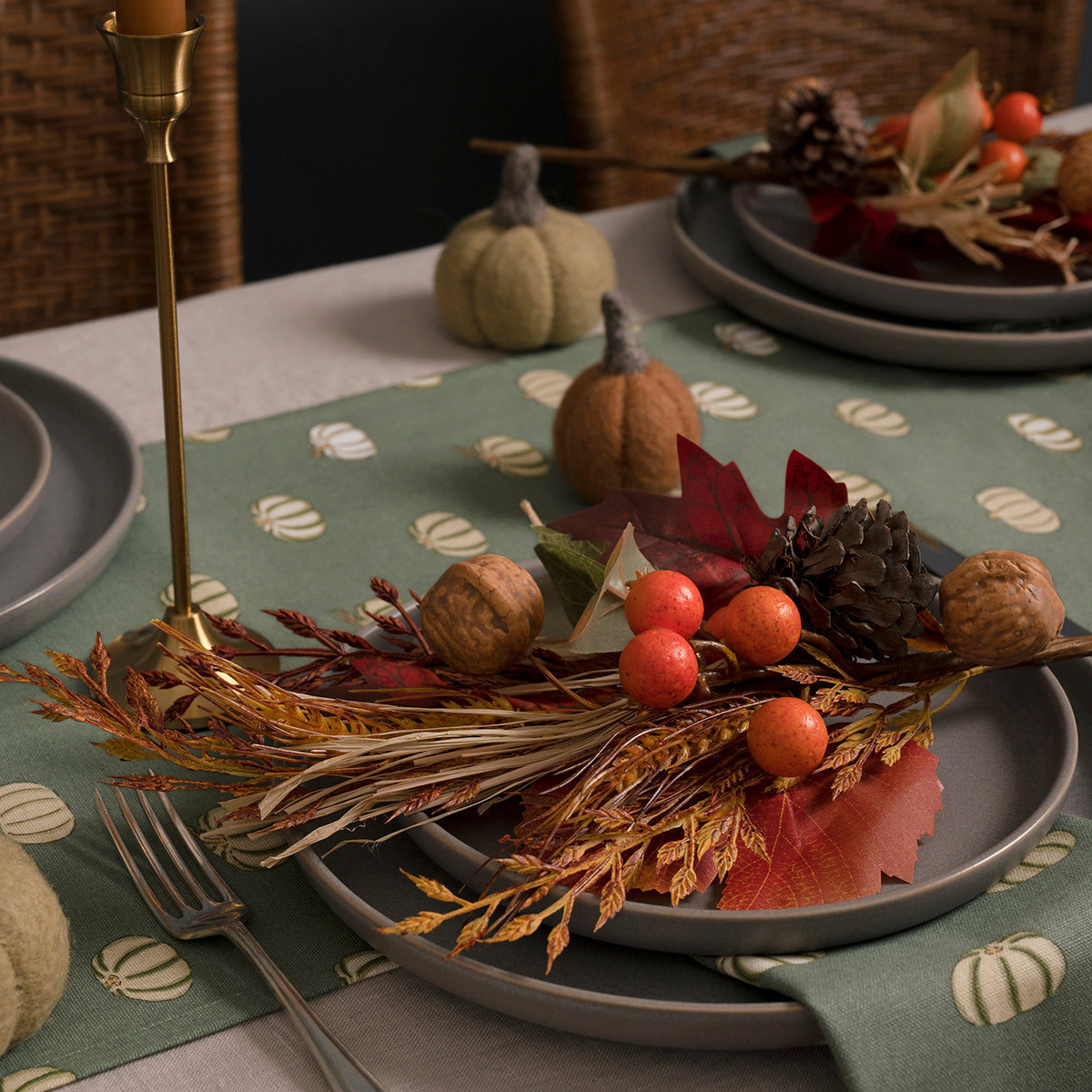 Pumpkin Felt Table Decorations (Set of 3)