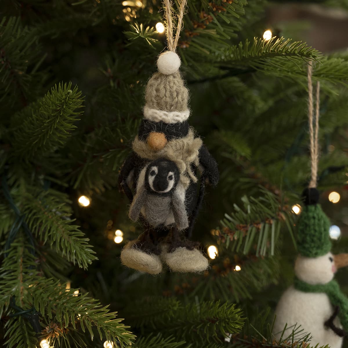 Snow Season Penguins Felt Decorations (Set of 3)