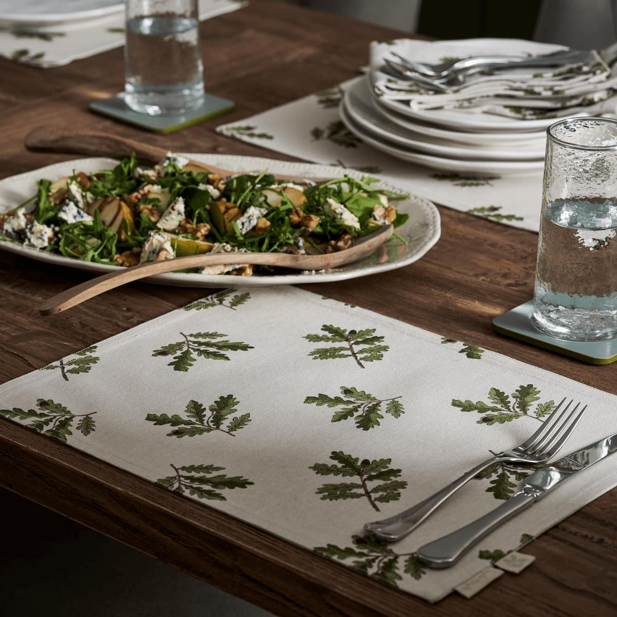 Acorn and Oak Leaves Fabric Placemat (Set of 2) 
