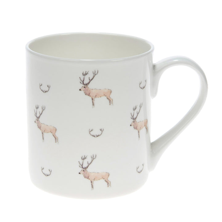 Stag & Antlers White Mug