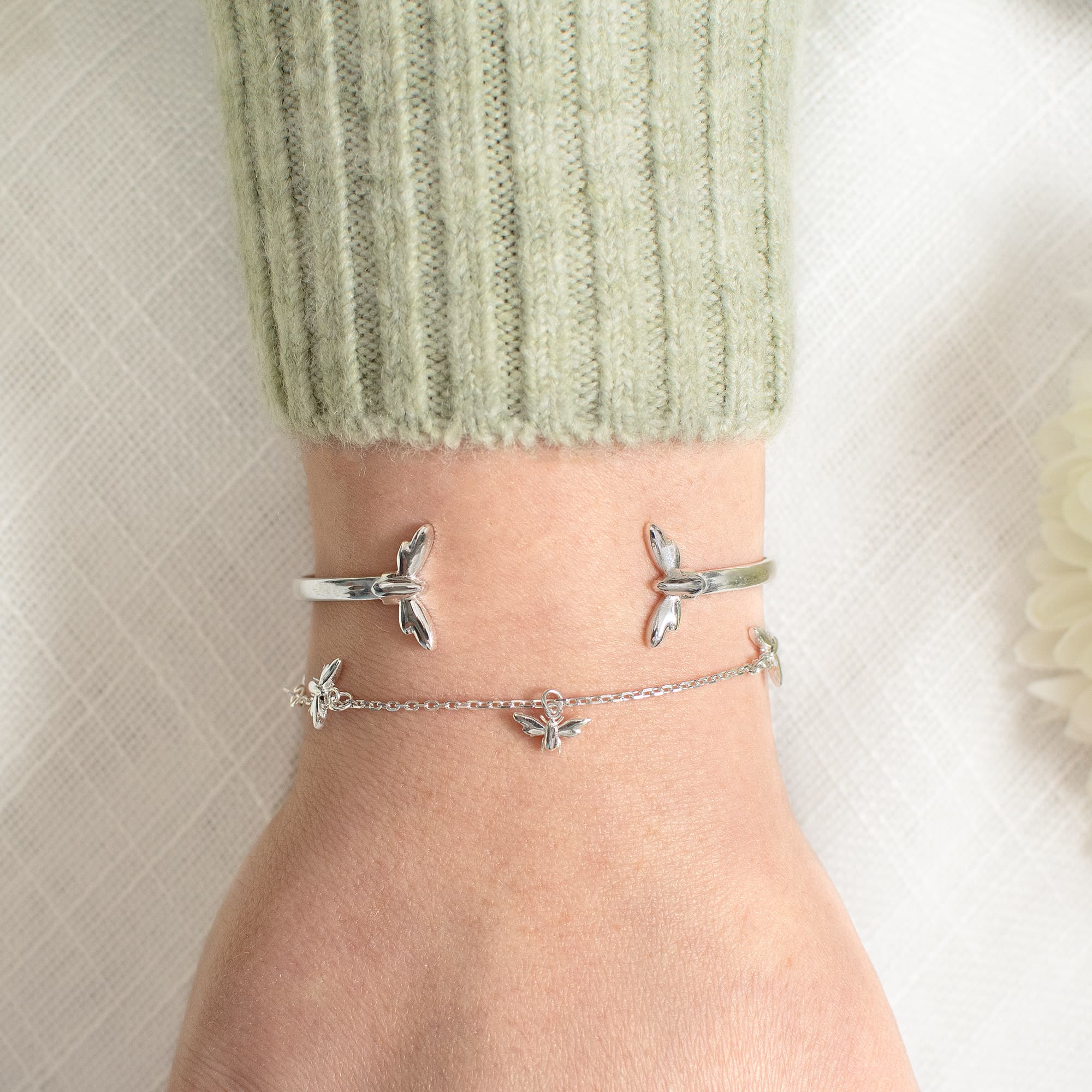 Bees Sterling Silver Bangle