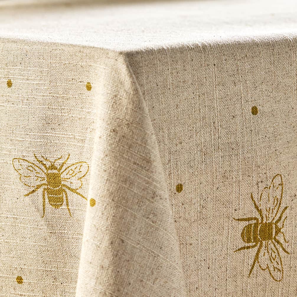 Bees Linen Blend Tablecloth
