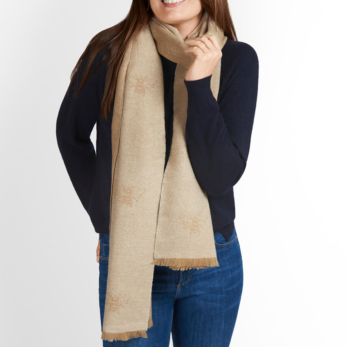 Bees Alpaca Knitted Scarf