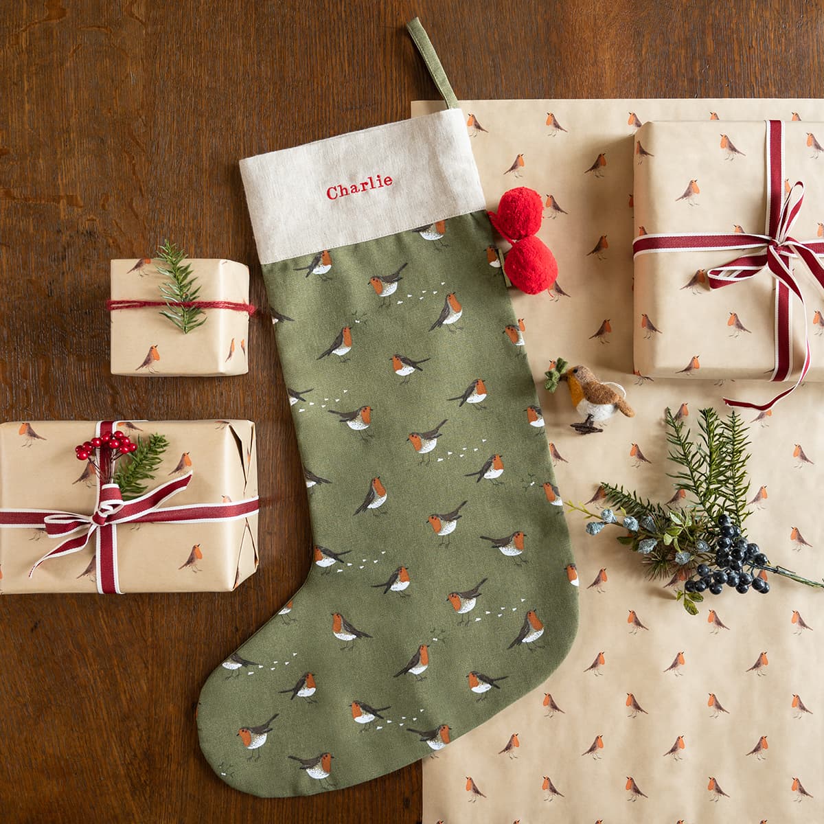 Robin Christmas Stocking