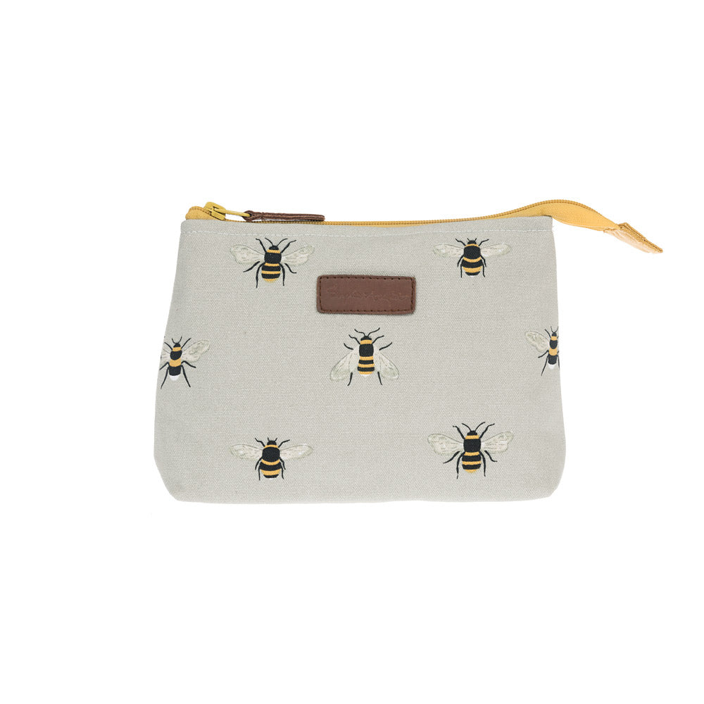 Bees Canvas Makeup Bag - Small