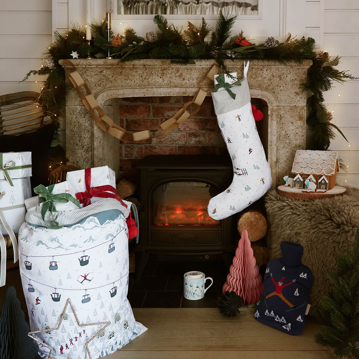Skiing On the Piste Christmas Sack