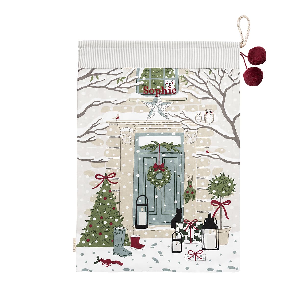 Holly & Berry Home for Christmas Sack