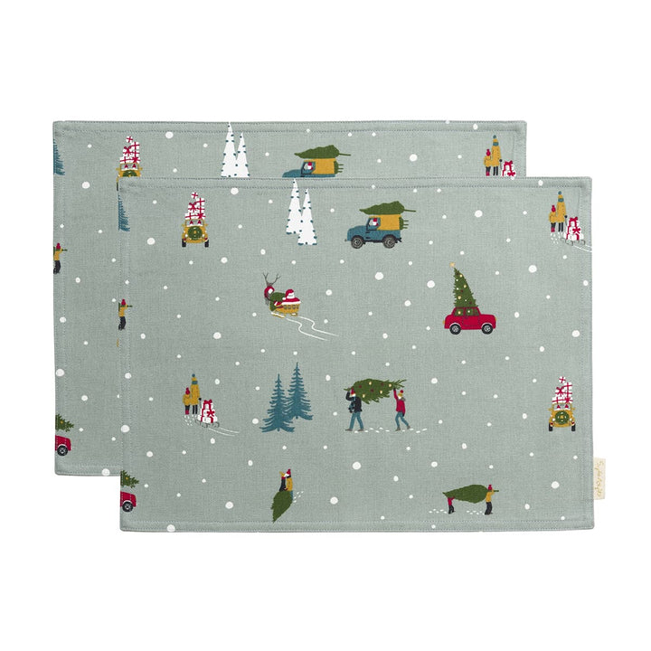 Home for Christmas Fabric Placemats (Set of 2) by Sophie Allport