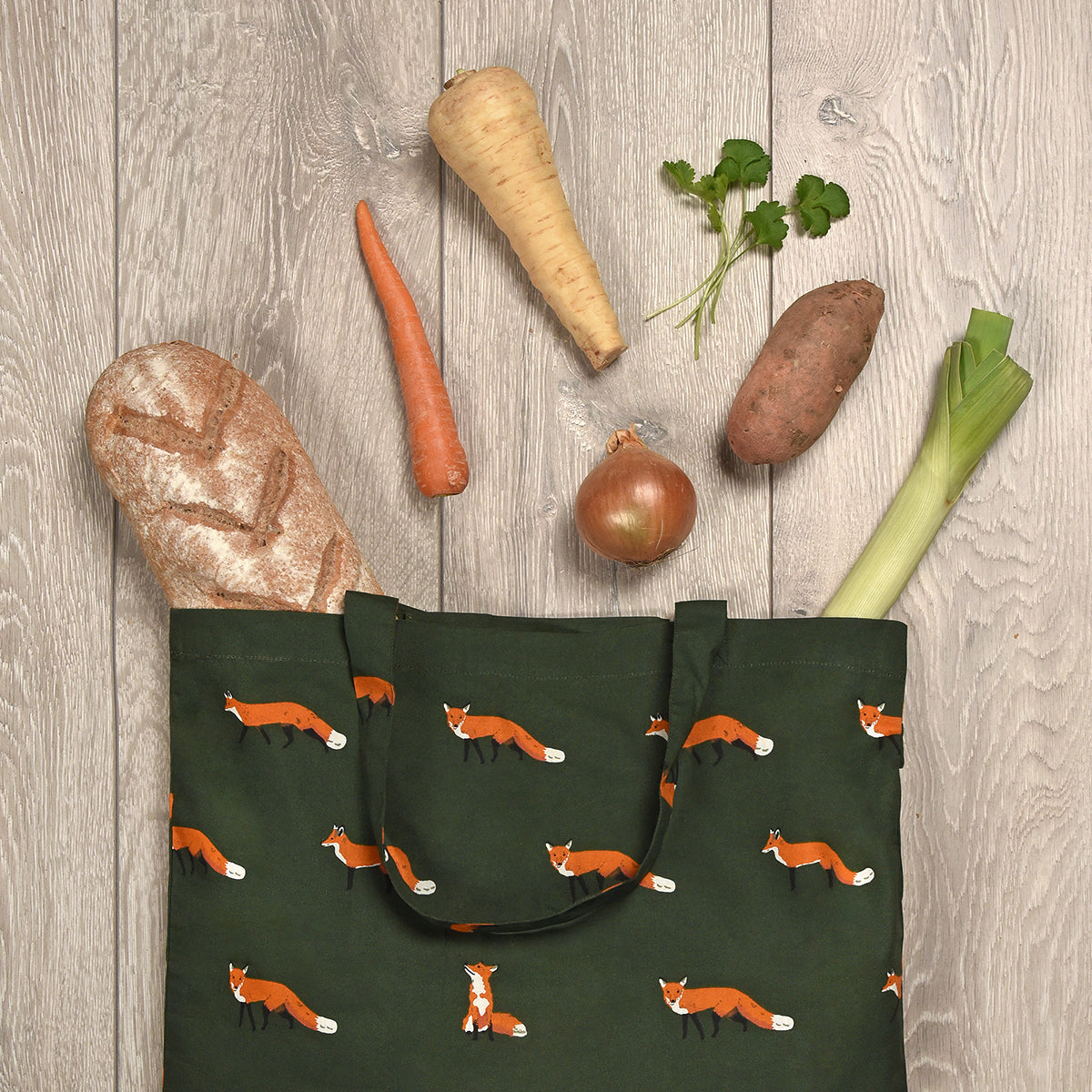 Foxes Folding Shopping Bag