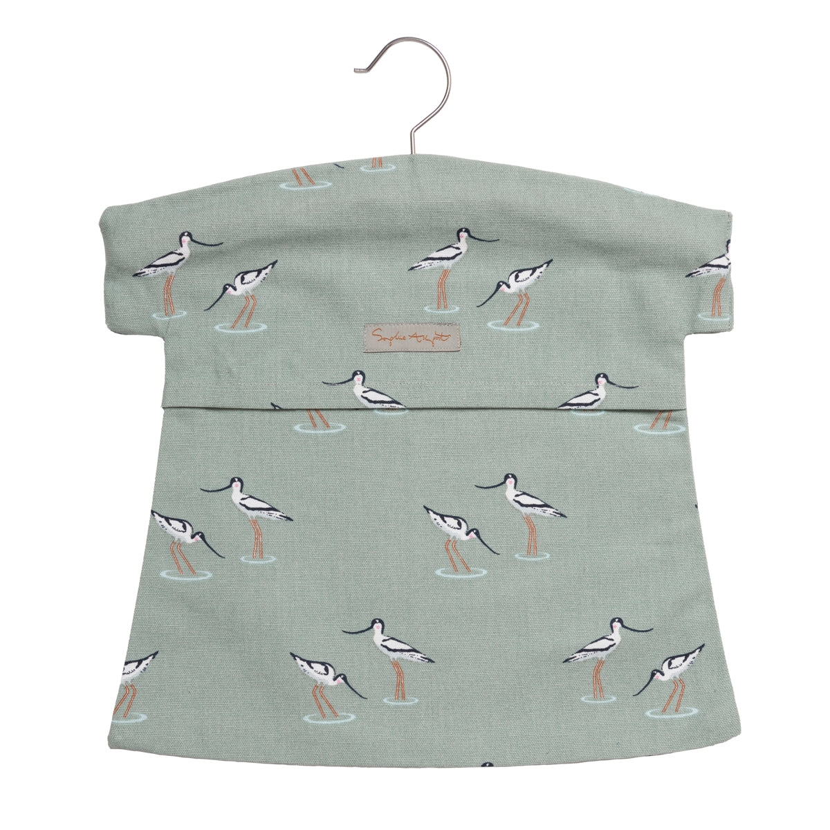 Sophie Allport Peg Bag in her Coastal Birds design with wooden hanger