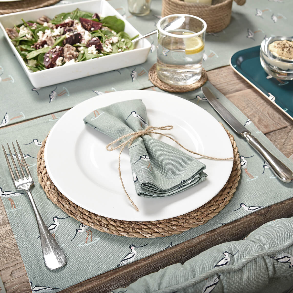 Coastal Birds Fabric Placemats (Set of 2)