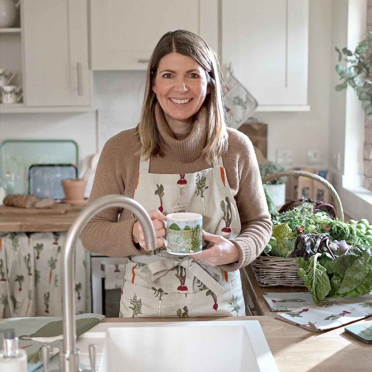 The Kitchen Garden Mug and Adult Apron by Sophie Allport