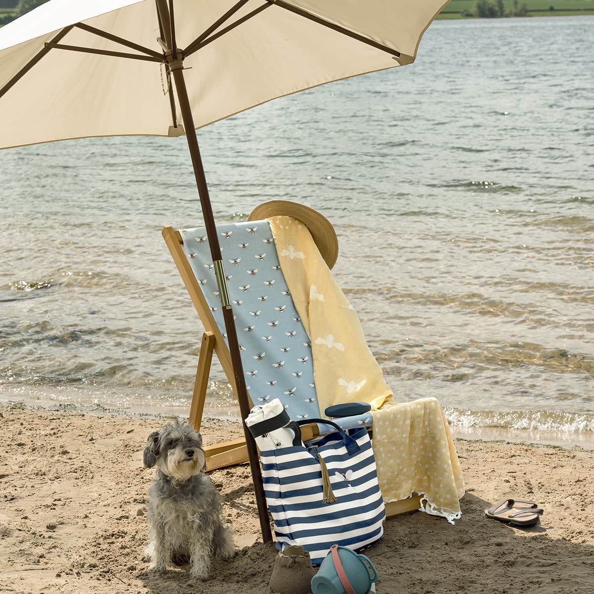 Bees Teal Fabric Sample