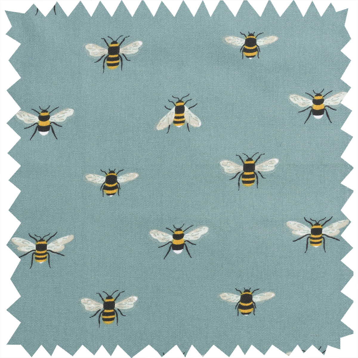 Bees Teal Fabric Sample by Sophie Allport
