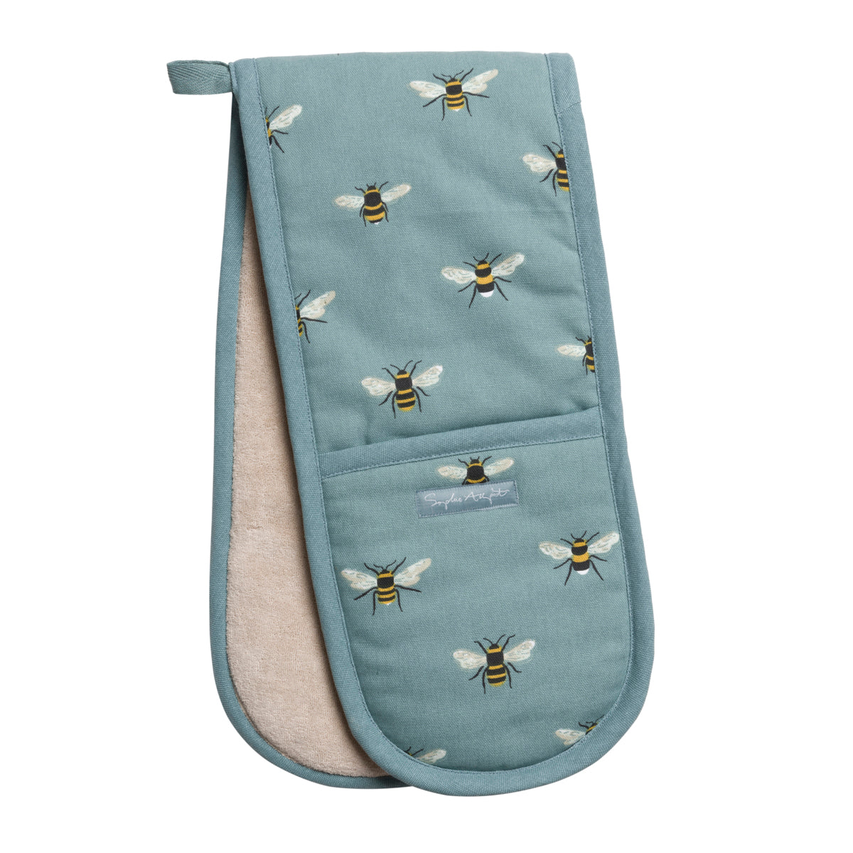 Bees Teal Double Oven Glove by Sophie Allport