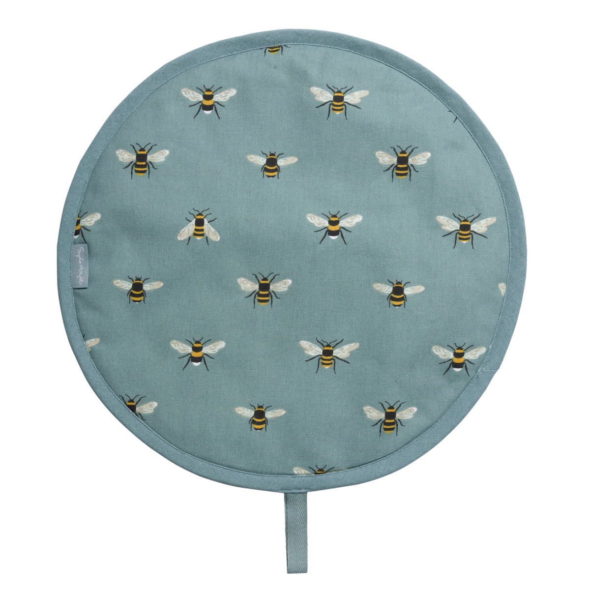 Bees Teal Circular Hob Cover by Sophie Allport