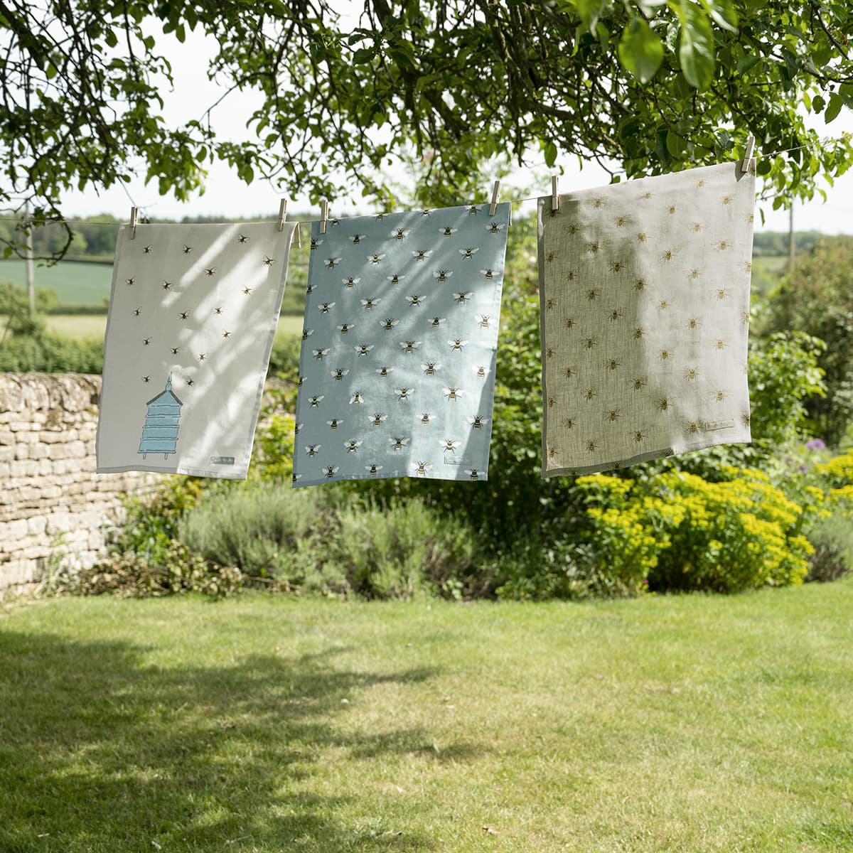 Bees Linen Tea Towel