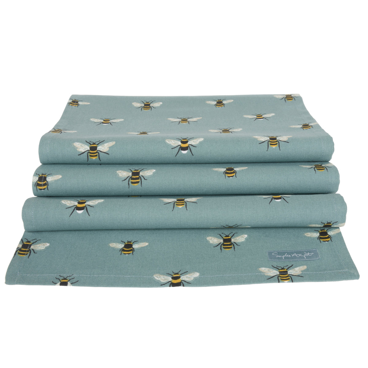Bees Teal Table Runner by Sophie Allport