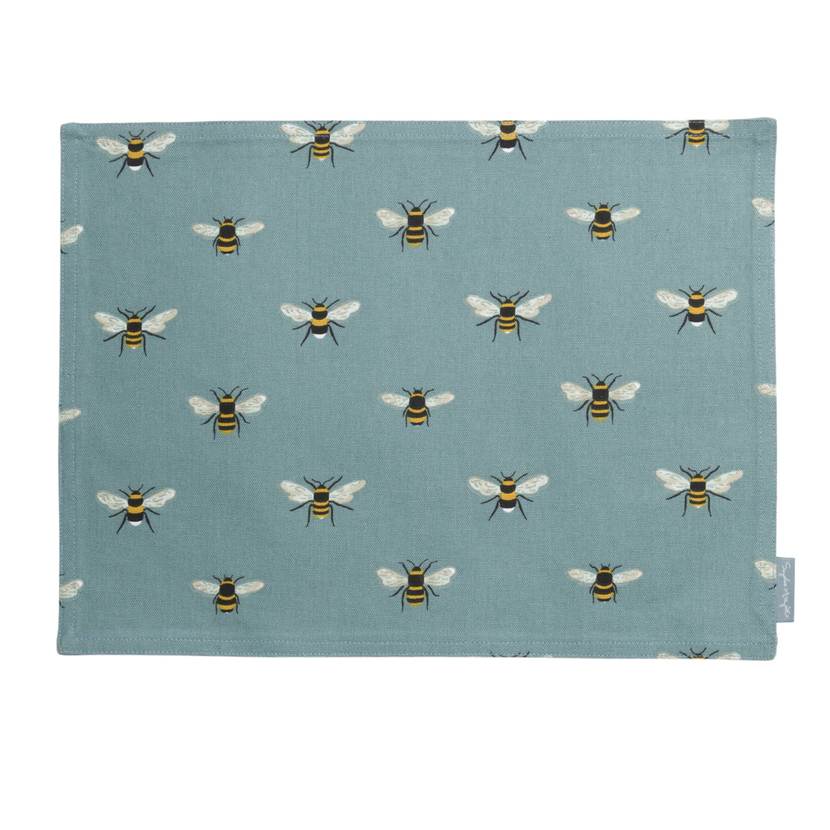 Bees Teal Fabric Placemat by Sophie Allport