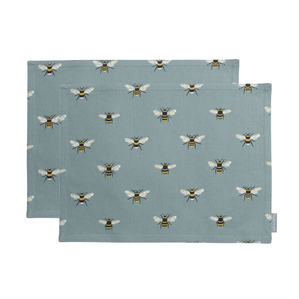 Bees Teal Fabric Placemats (Set of 2) by Sophie Allport