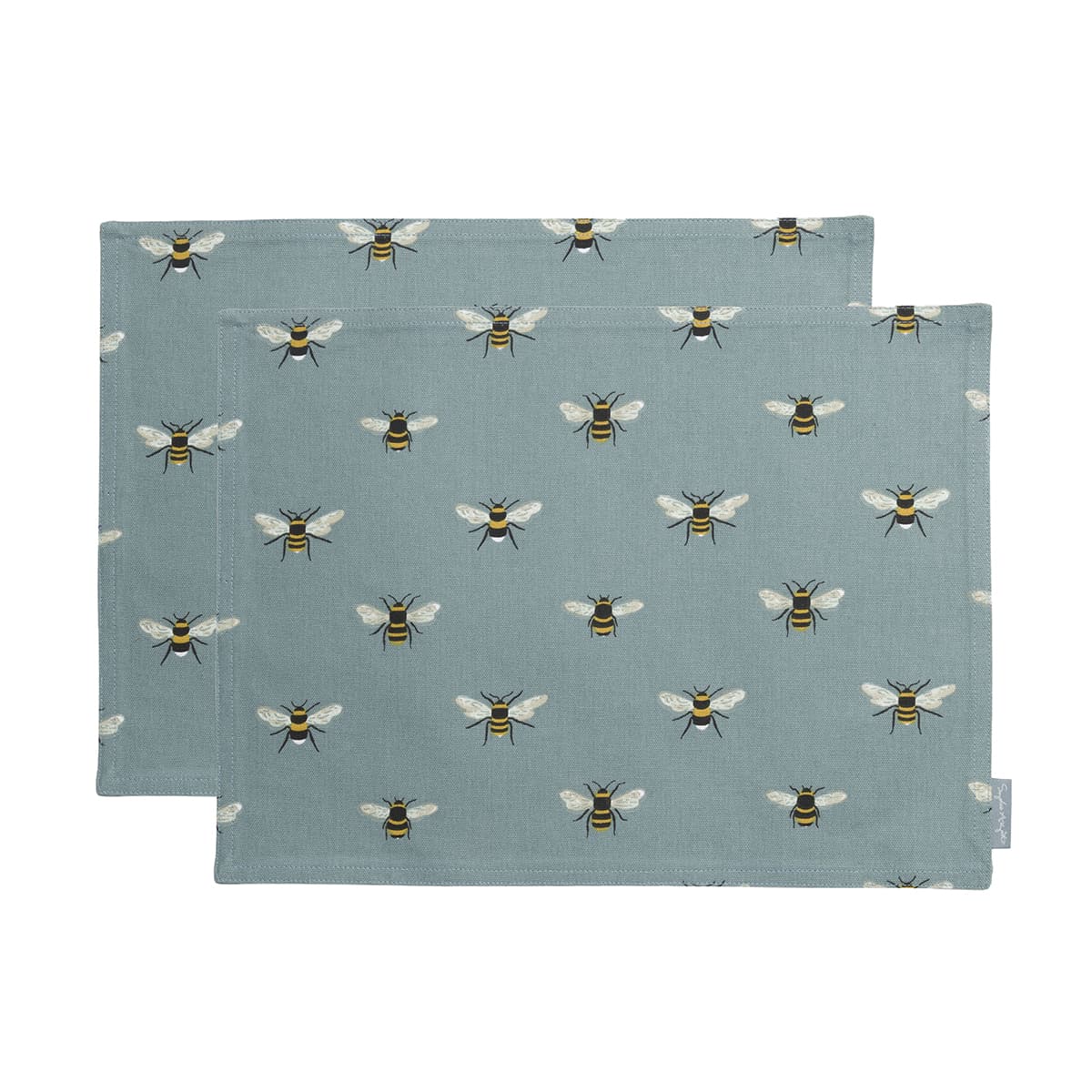 Bees Teal Fabric Placemats (Set of 2)