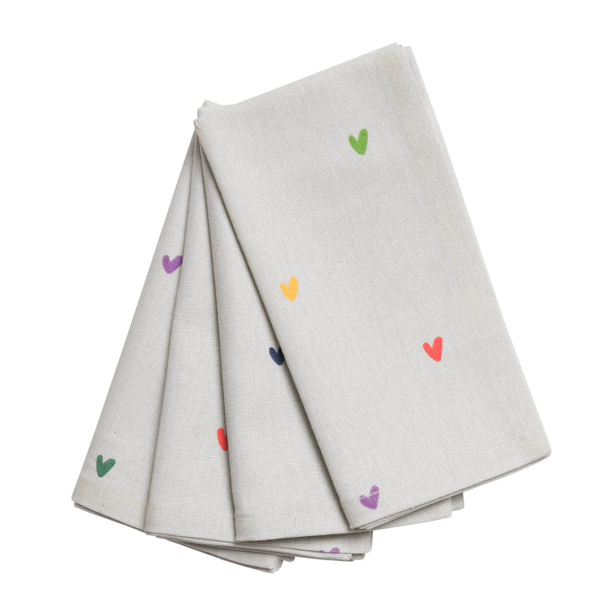 Multicoloured Hearts Napkins (Set of 4) by Sophie Allport