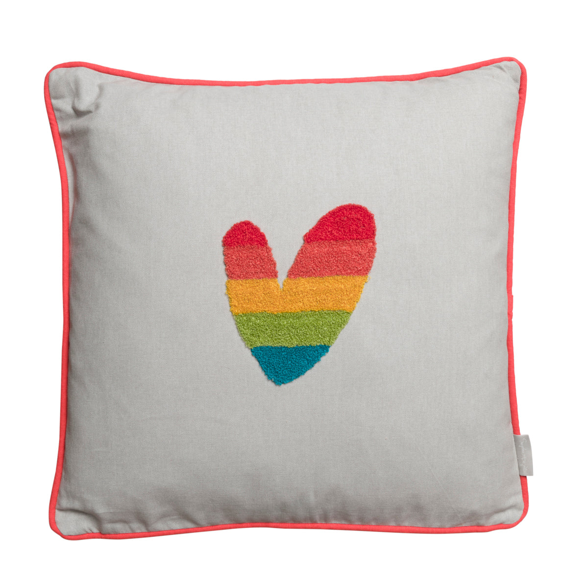 Multicoloured Hearts Embroidered Cushion by Sophie Allport