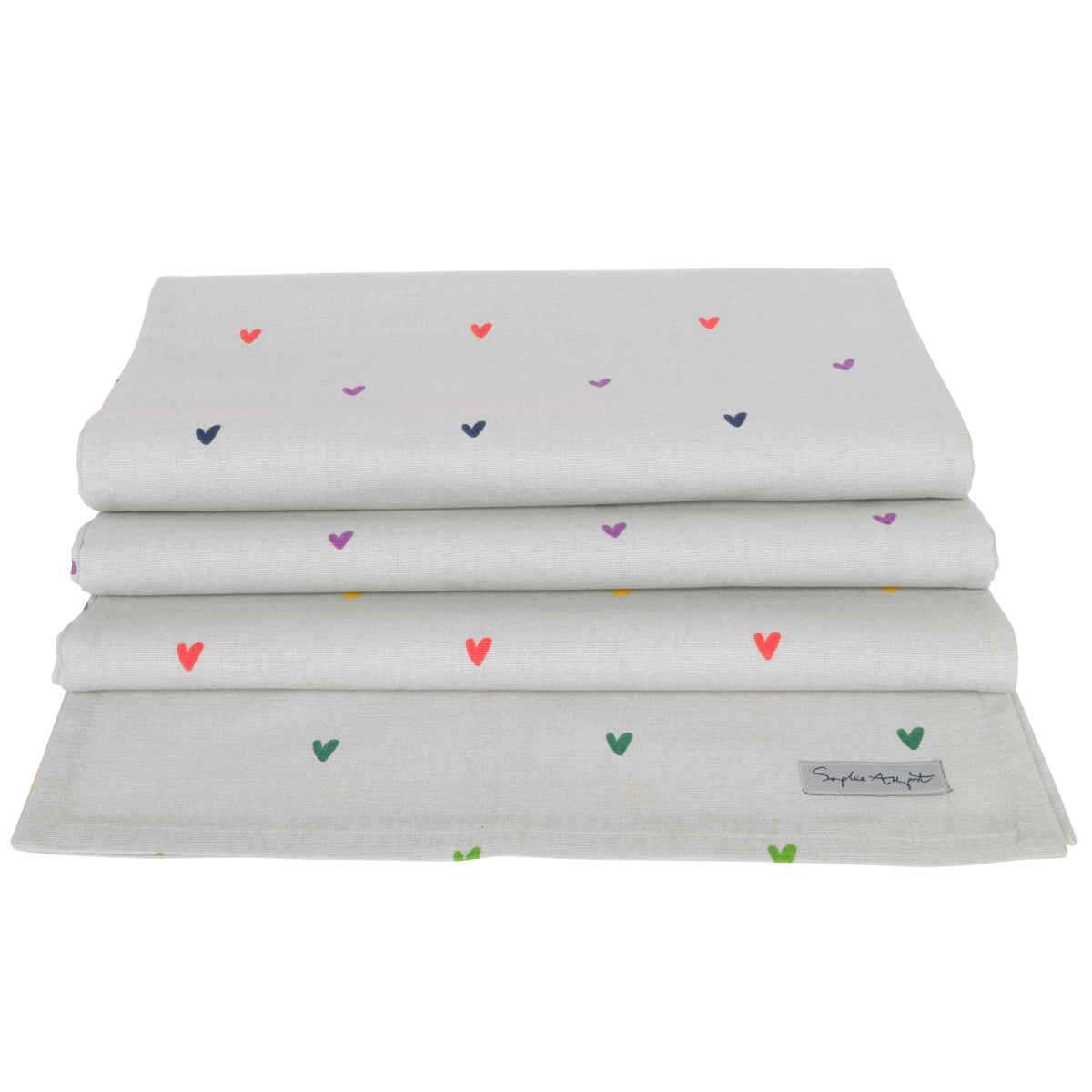 Multicoloured Hearts Table Runner by Sophie Allport