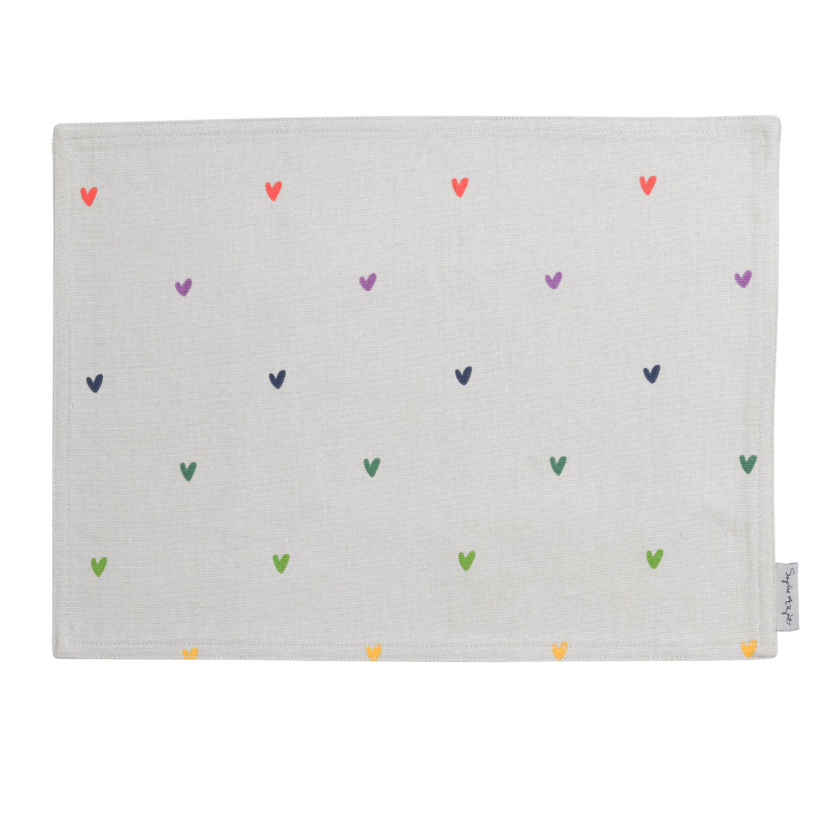 Multicoloured Hearts Fabric Placemat by Sophie Allport